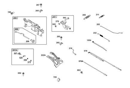 Controls Group Diagram and Parts List for 386447-0032-B5 200000 - 399999 Briggs and Stratton Engine